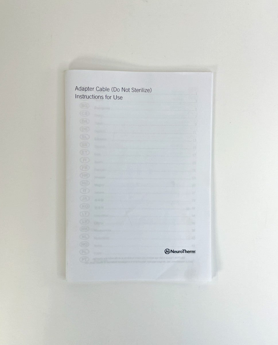 Instructions for use adapter cable for use with RF Electrodes