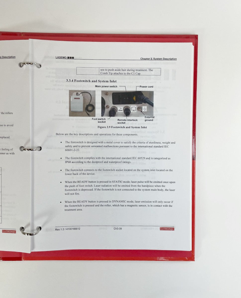 Lutronic LaseMD Success of a Skincare Clinic Operator’s Manual 4100166612 Rev 1.2