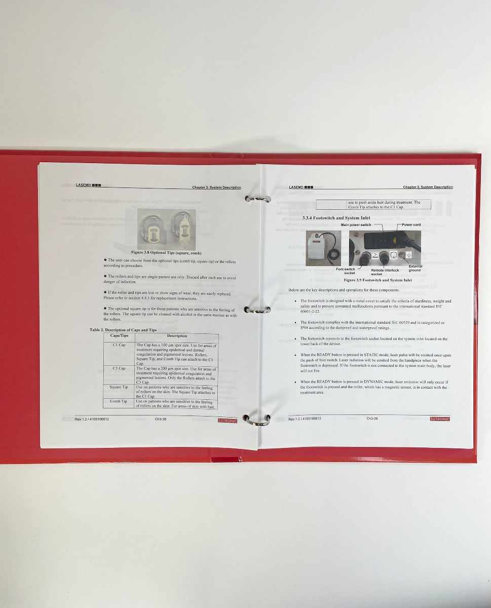 Lutronic LaseMD Success of a Skincare Clinic Operator’s Manual 4100166612 Rev 1.2