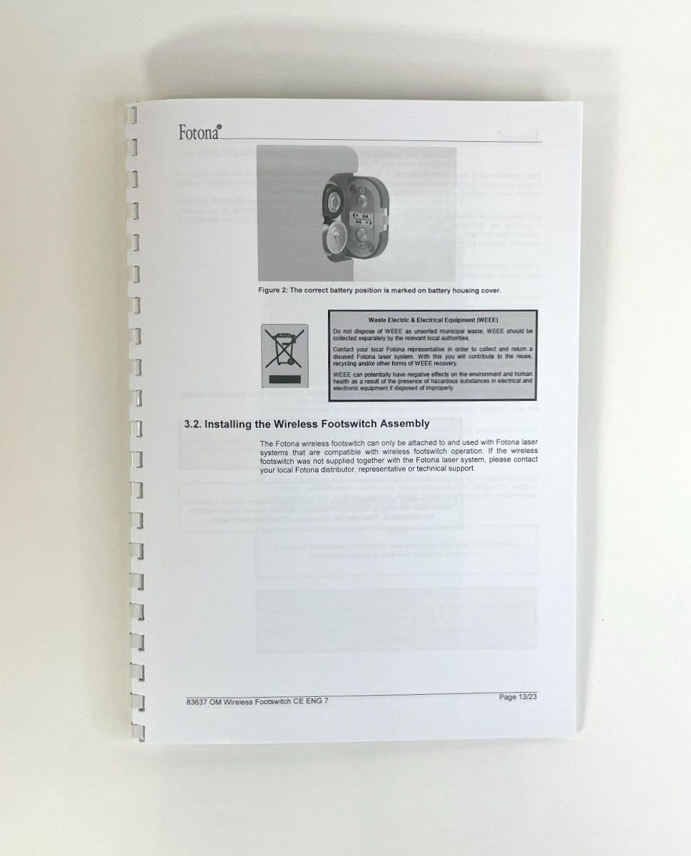 FOTONA Operator Manual Fotona Wireless Footswitch 83637 CE ENG 7
