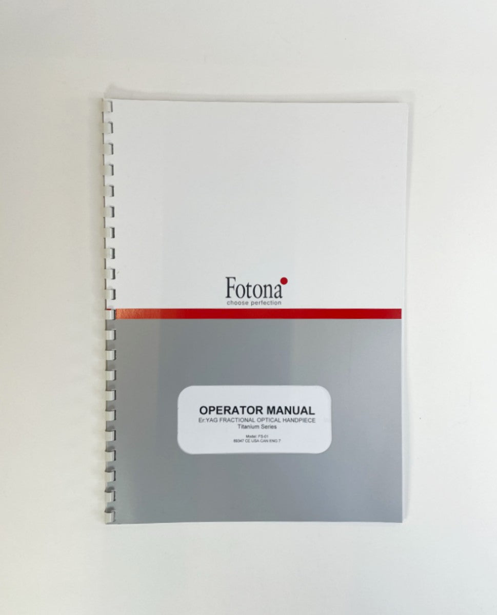 FOTONA Operator Manual Fractional Optical Handpiece Titanium