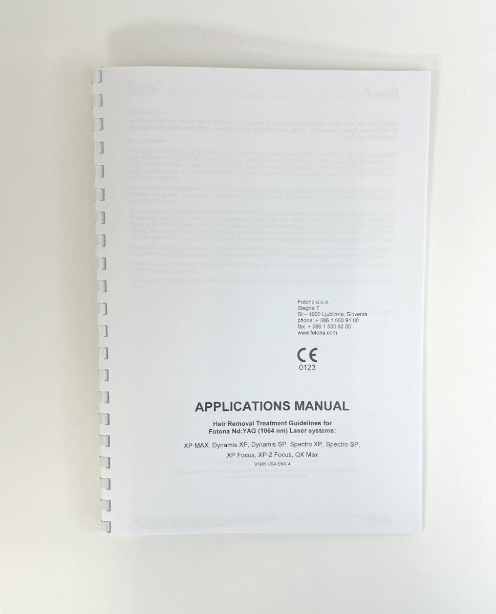 FOTONA Aplications Manual Hair Removal Treatment Guidelines For Fotona Nd:Yag (1064)