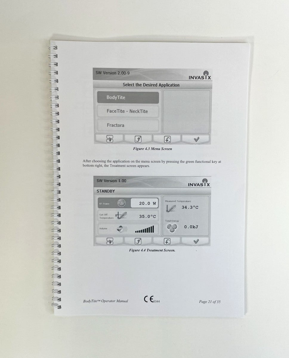 Invasix Body Tite operator manual DO600091H