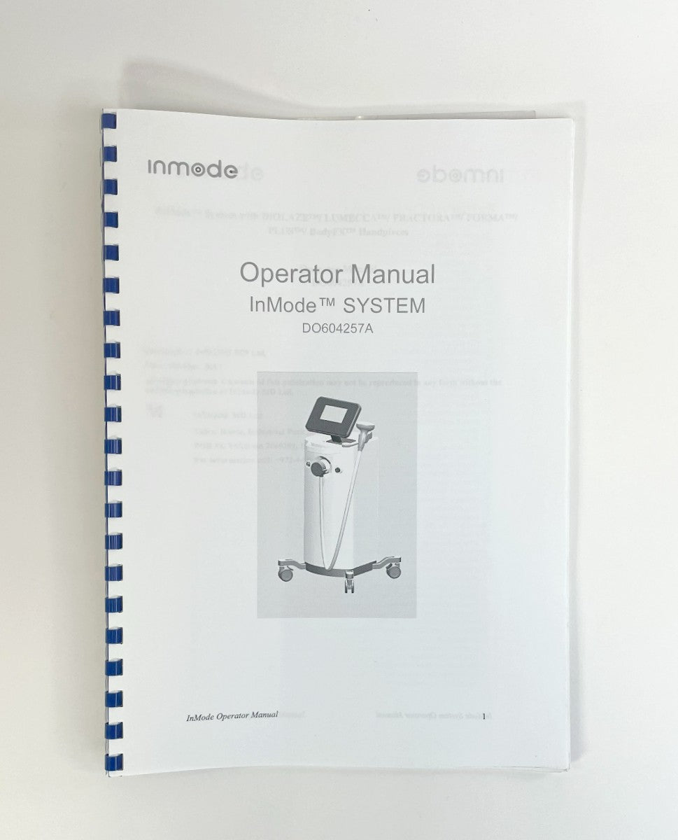 Inmode Operator manual system Diolaze D0604257A