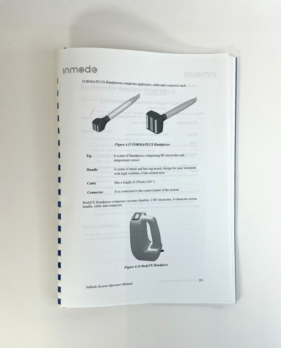 Inmode Operator manual system Diolaze D0604257A