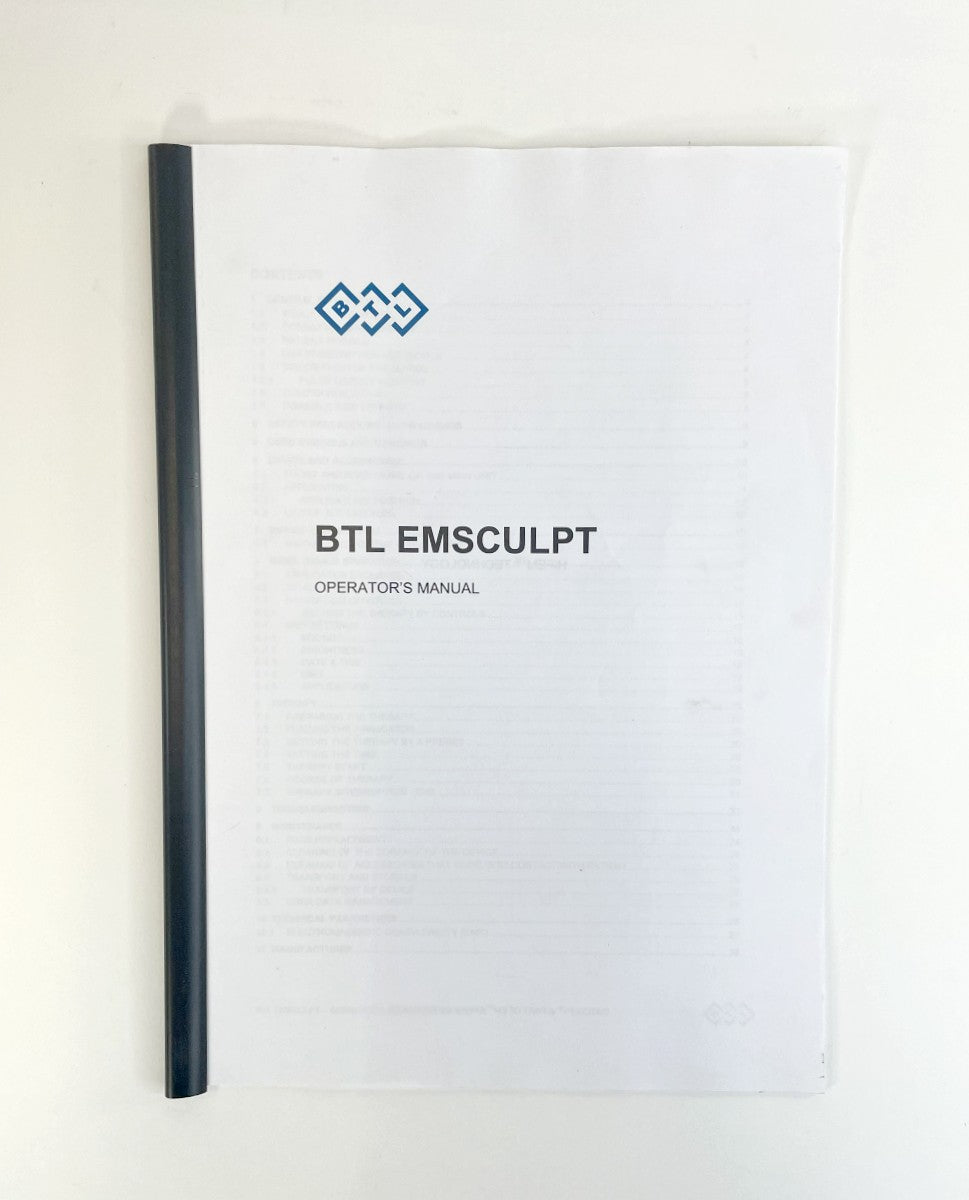 BTL AESTHETICS EMSCULPT OPERATOR’S MANUAL 799-80MAN2166ENUS01105