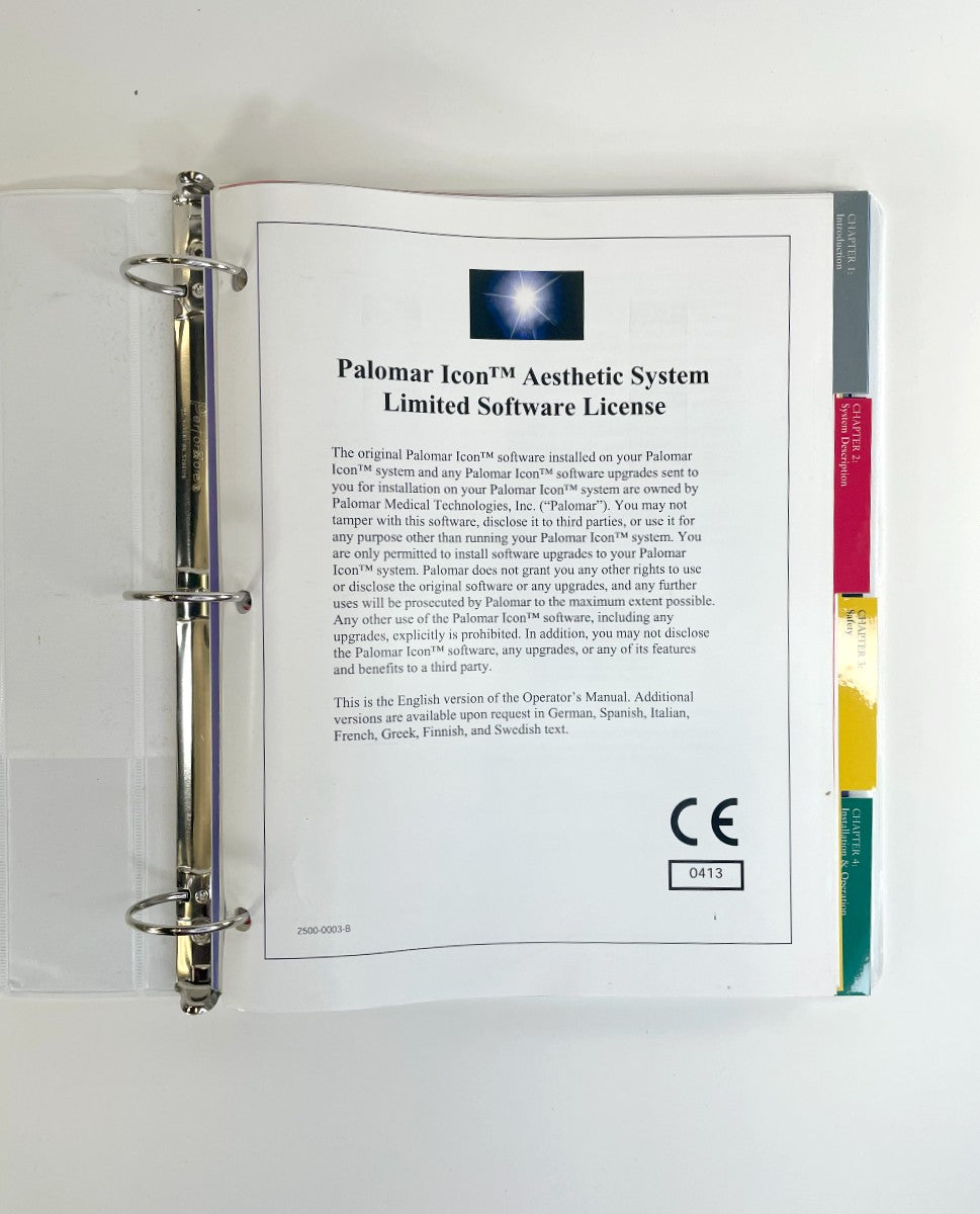 Palomar Icon Aesthetic System Limited Software License Operator´s User Manual