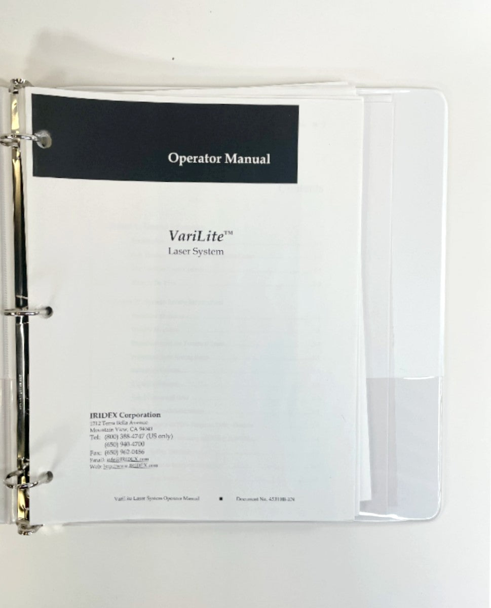 Iridex Operator Manual VariLite Laser System