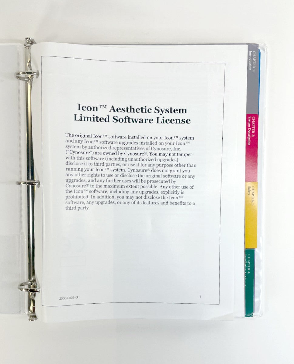 Cynosure Palomar ICON Laser and Pulsed Light System Operator´s Manual