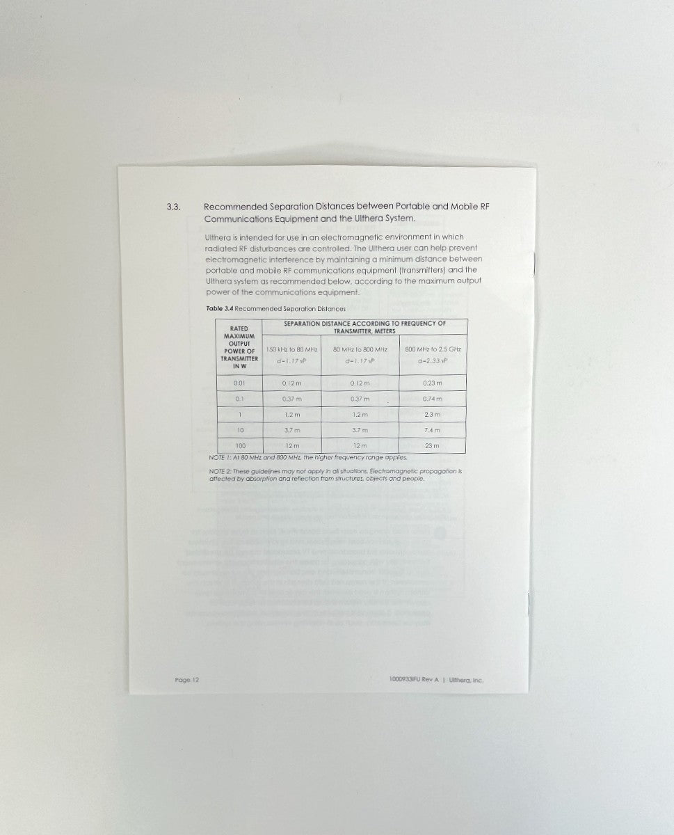 Ulthera System DeepSEE Technical Information Manual 1000933FU Rev.A