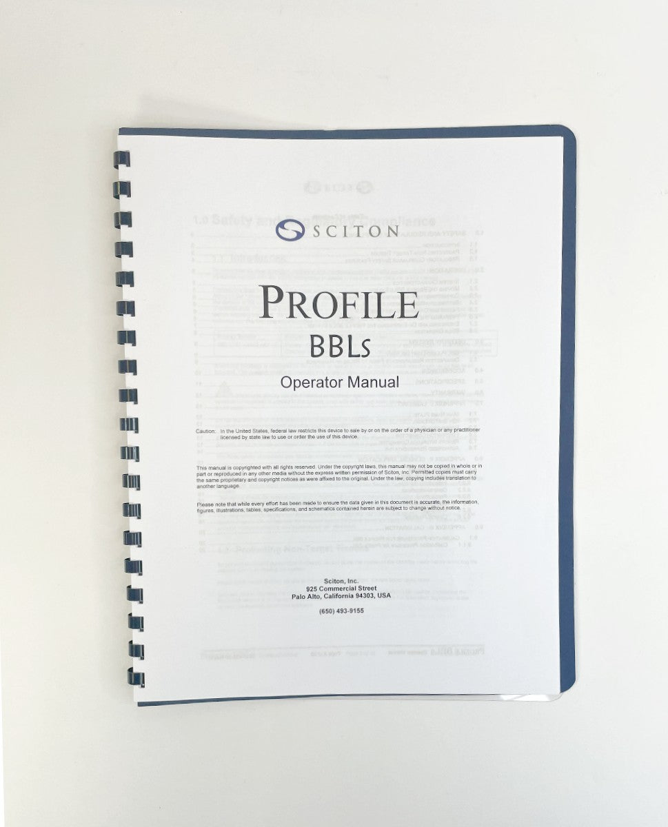 Sciton PROFILE Operator Manual BBLS 2013-010-00 Rev. E