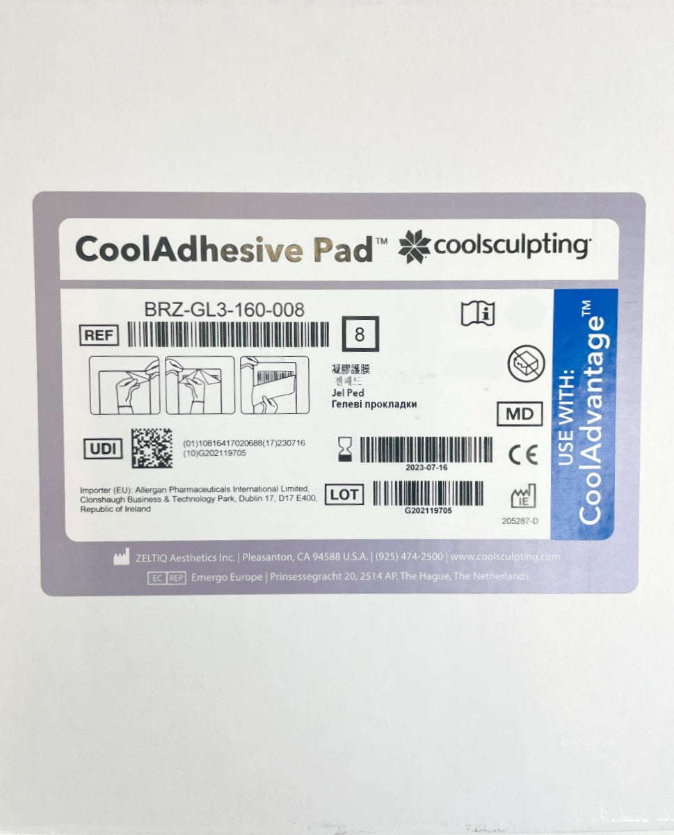 ZELTIQ CoolAdhesive Pad CoolAdvantage 8pk Sculpting BRZ-GL3-160-008 EXP/07/2023