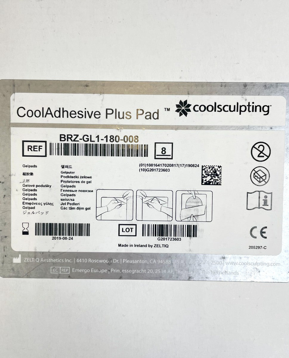 ZELTIQ CoolAdhesive Plus Pad coolsculpting BRZ-GL1-180-008 EXP 2019