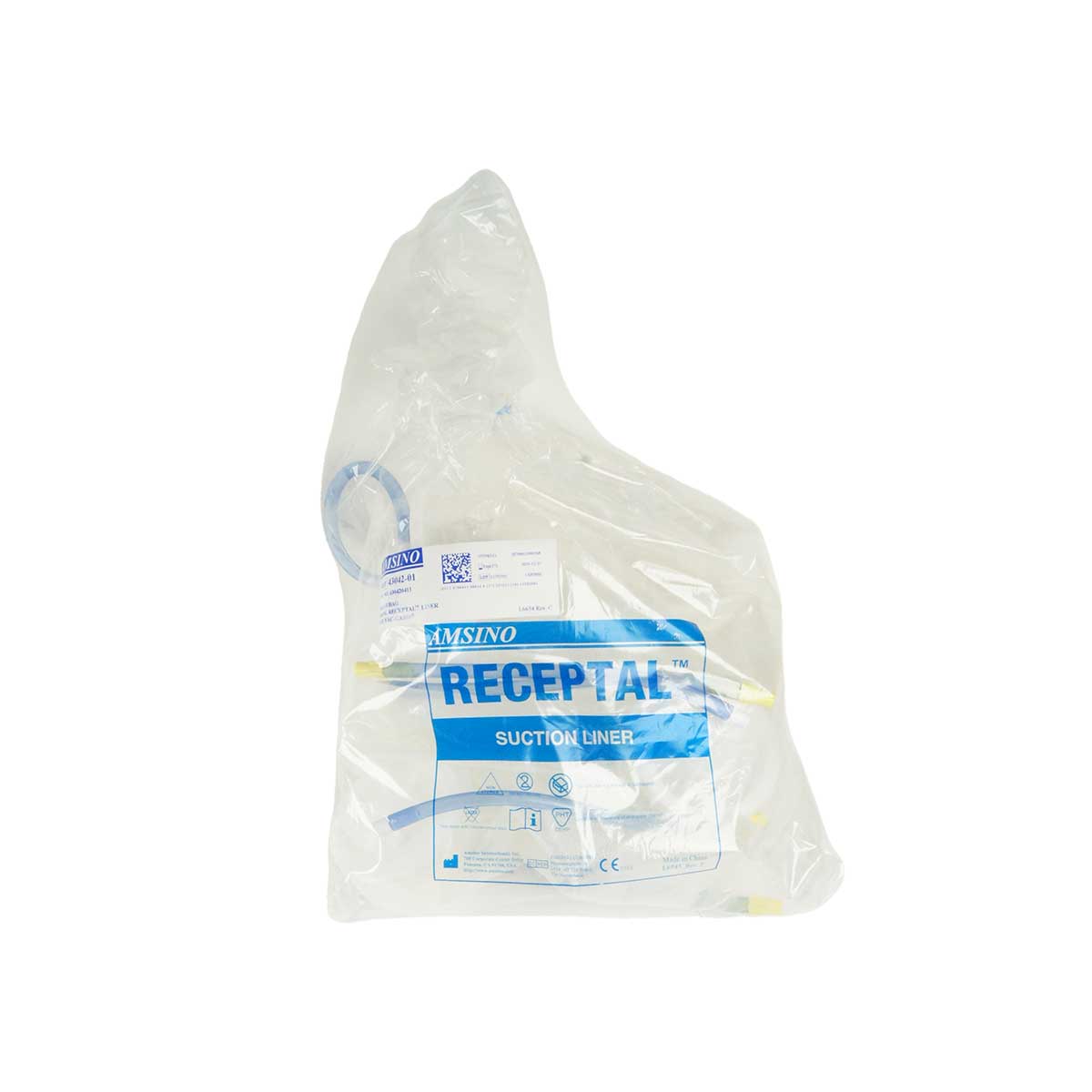 Amsino 2000 mL Receptal Liner with VAC-GARD 43042-01 Suction Receptacle 10-Pack