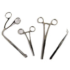 Medical Grade Locking Stainless Steel Clamps and Forceps 4 Piece Bundle 5in-8in
