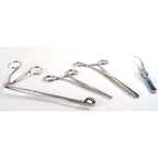Medical Grade Locking Stainless Steel Clamps and Forceps 4 Piece Bundle 5in-8in