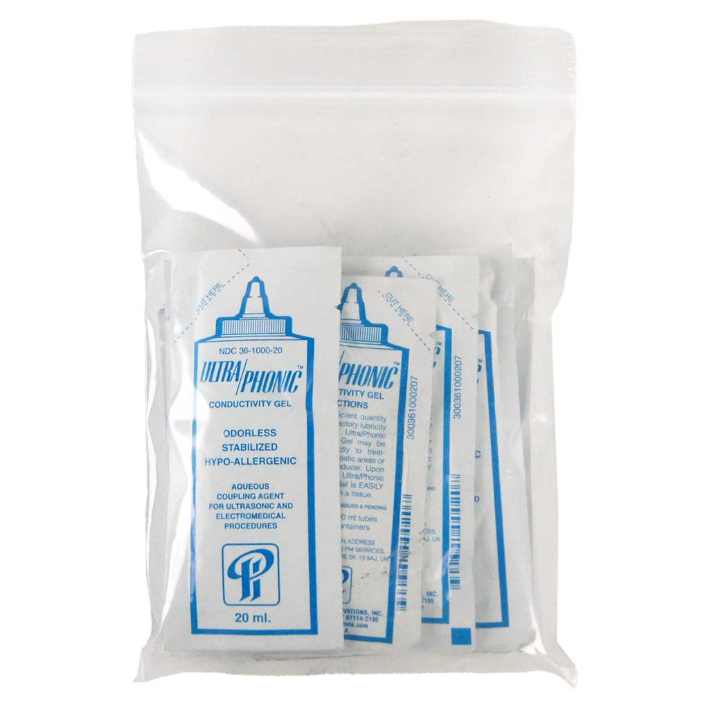 Ultra-Phonic Conductivity Gel 20ml Pouch Ultrasonic Transmission 12pk EXP2018