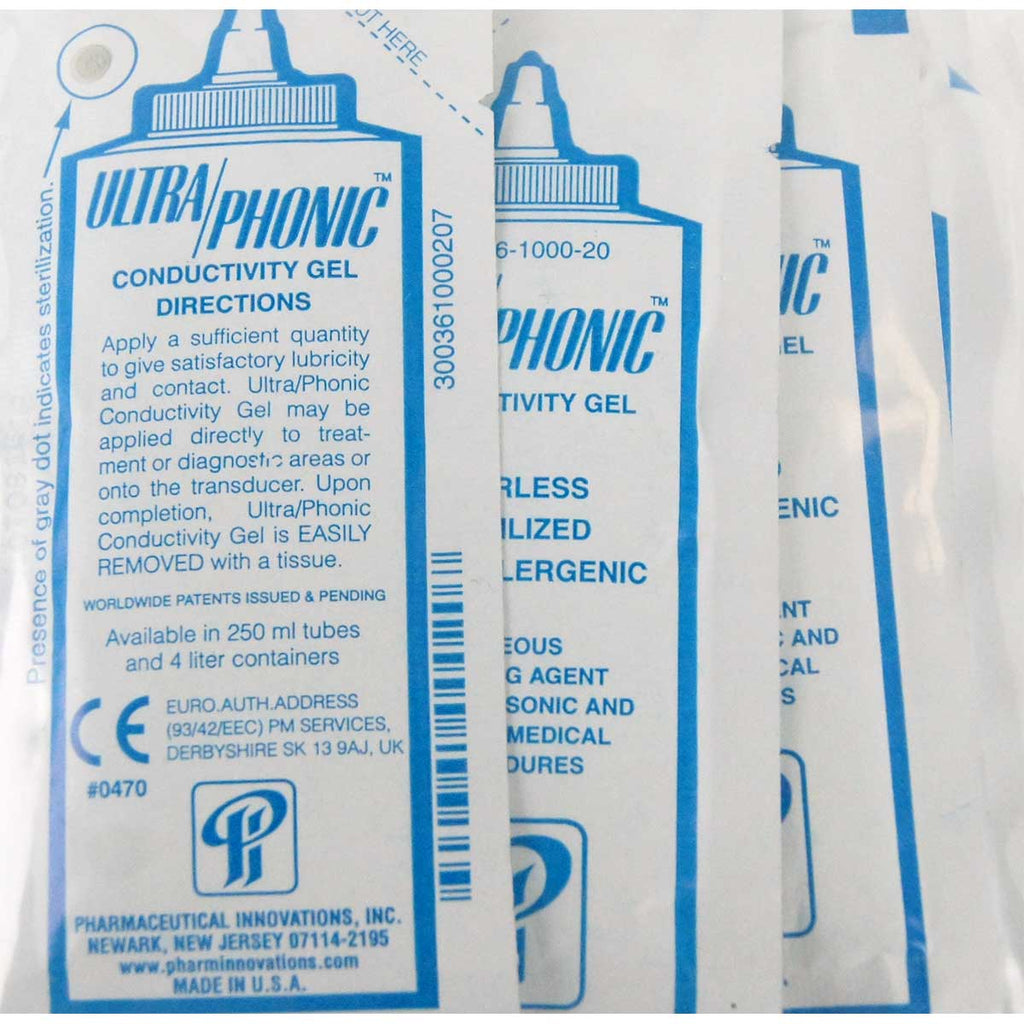 Ultra-Phonic Conductivity Gel 20ml Pouch Ultrasonic Transmission 12pk EXP2018