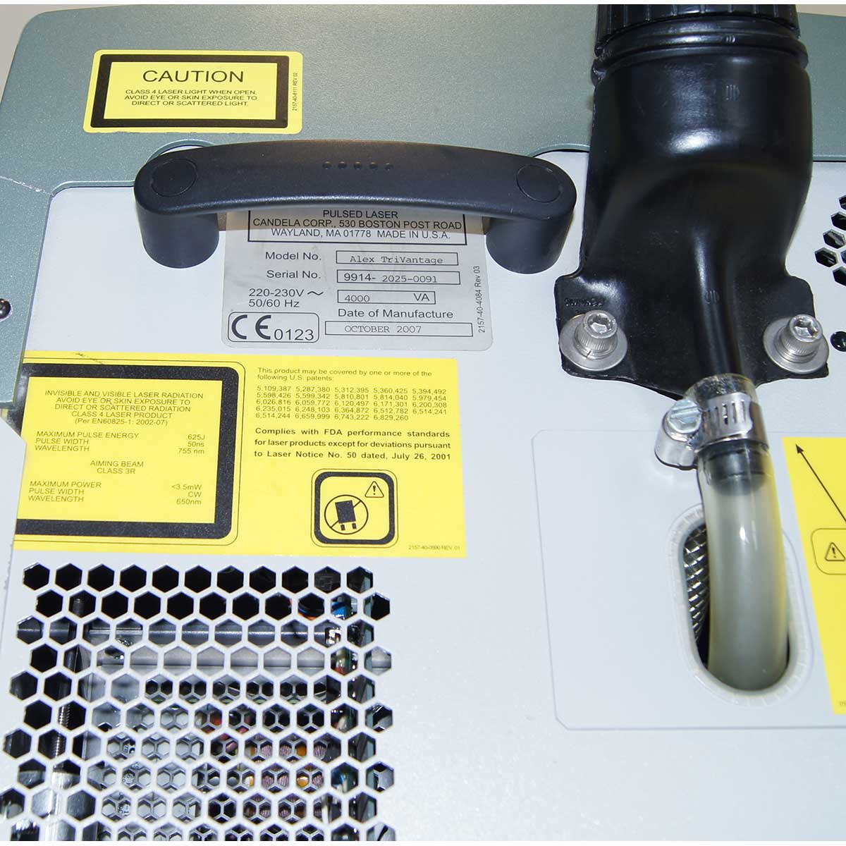 2007 Candela ALEX TriVantage Q-Switched Nd:YAG Tattoo Laser Removal System