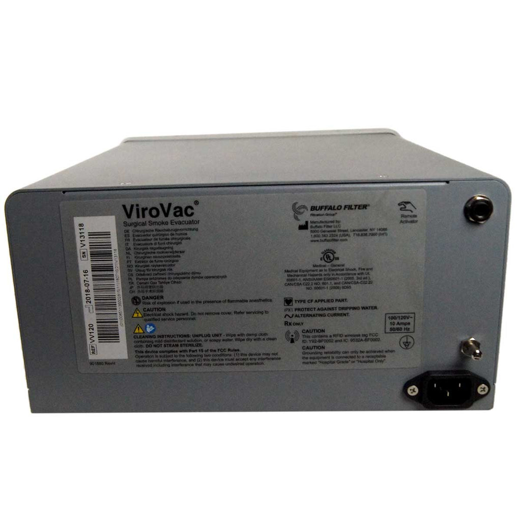 2018 Buffalo Filter ViroVac VV120 Surgical Smoke Plume Evacuator Vacuum Suction