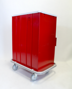 Waterloo Healthcare 6-Drawer Steel X-Tall Emergency Cart, Lever Lock, Red