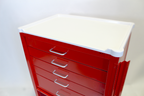 Waterloo Healthcare 6-Drawer Steel X-Tall Emergency Cart, Lever Lock, Red