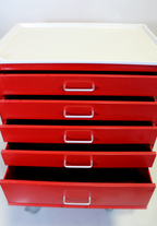Waterloo Healthcare 6-Drawer Steel X-Tall Emergency Cart, Lever Lock, Red
