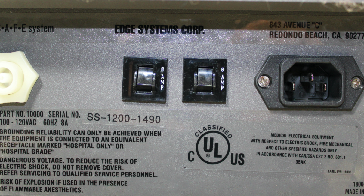 The S.A.F.E System Portable Smoke Evacuation System 100 - 120VAC Edge Systems