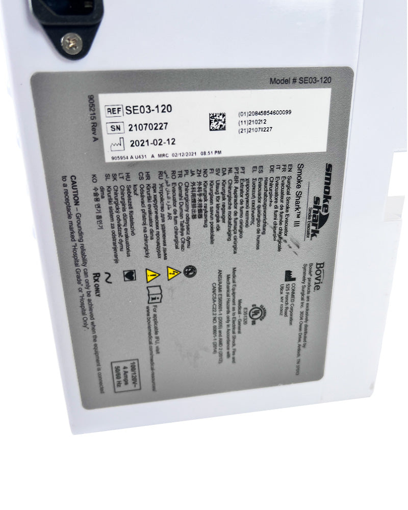 Bovie Smoke Shark III SE03-120 Surgical Smoke Evacuator w/Pencil Adapter 2021