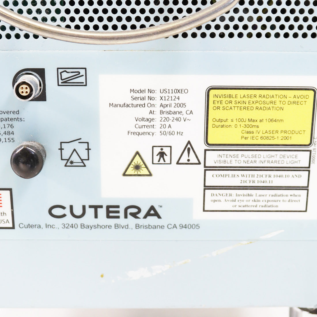 2005 Cutera Coolglide Xeo Laser Nd Yag 1064nm Skin Rejuvenation System US110XEO
