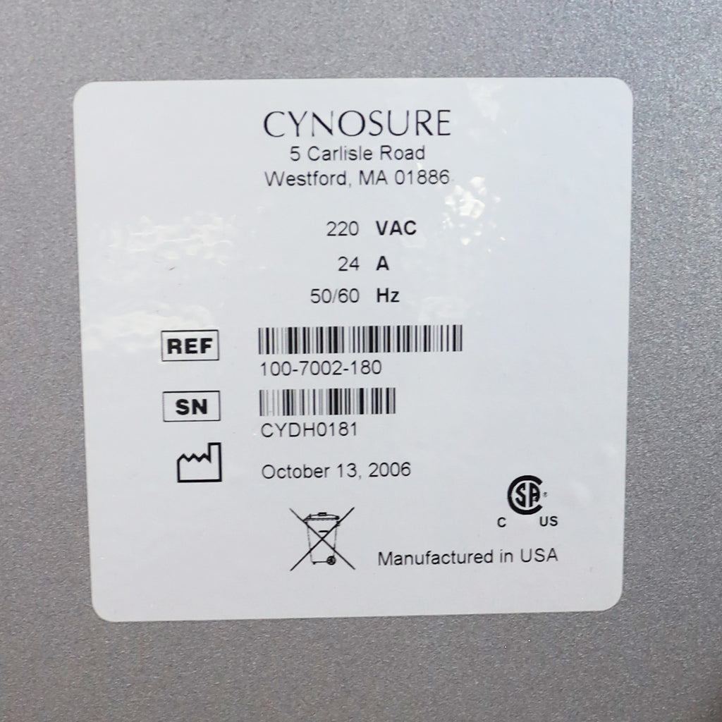 2006 Cynosure Cynergy MPX Nd YAG System With Cryo 5 Chiller Cooling System