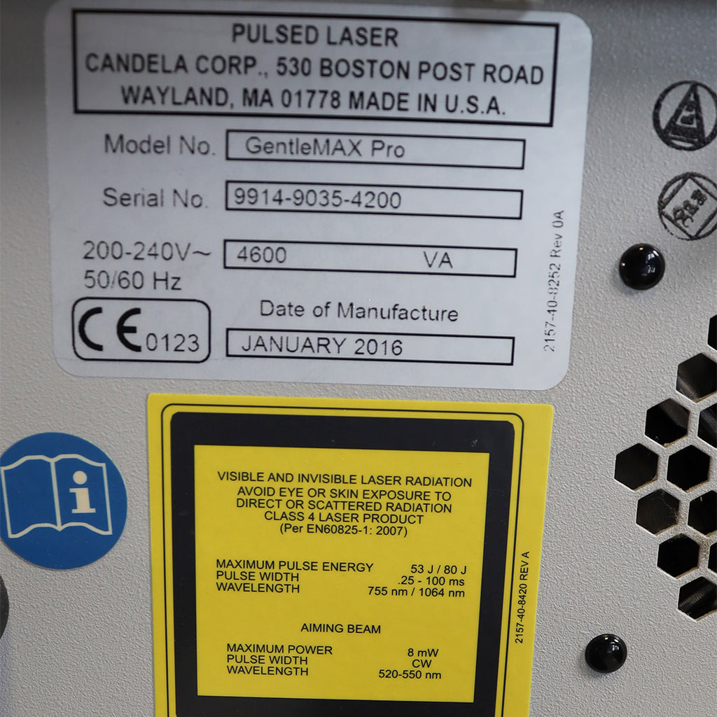 2016 Candela GentleMax GMax Pro YAG Alex 755 1064 System