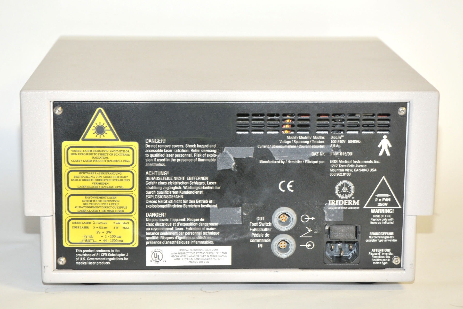 Iridex Iriderm Diolite 532 KTP Laser Vascular Pigmentation w/700 nm Iridex HP