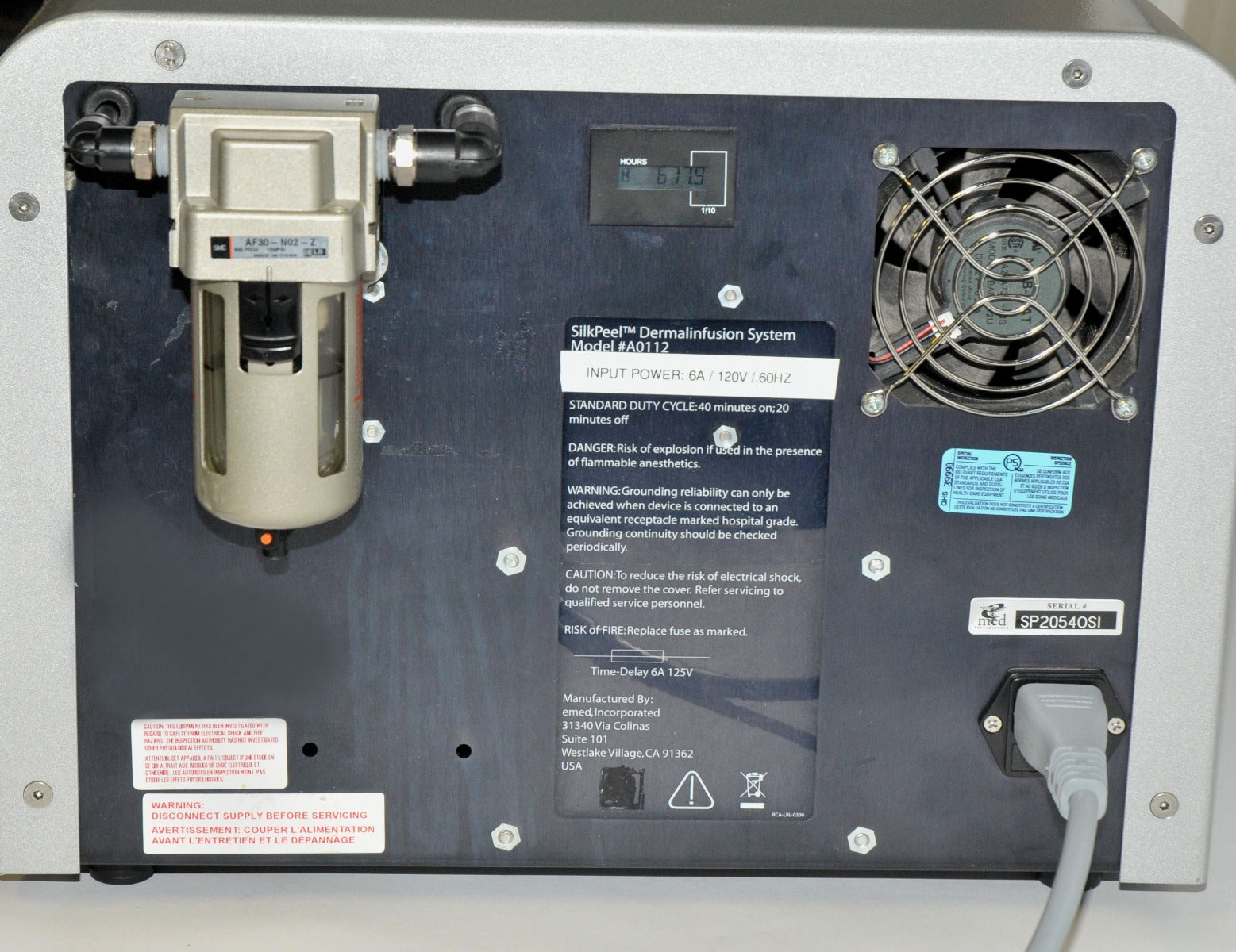 eMed SilkPeel DermalInfusion Skin Exfoliation Facial Envy Medical A0112 System