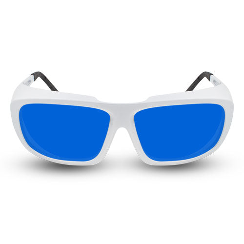 Innovative Optics PPE Laser Safety Glasses 701W.Pi7 Blue Lens 585-670nm OD6 Diode / Dye-White