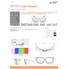 Innovative Optics PPE Laser Safety Glasses 701.Pi11 Clear Lens 10600nm OD5 CO2