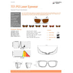 Innovative Optics PPE Laser Safety Glasses 701.Pi3 Orange Lens 532-1064nm OD7 Nd:YAG