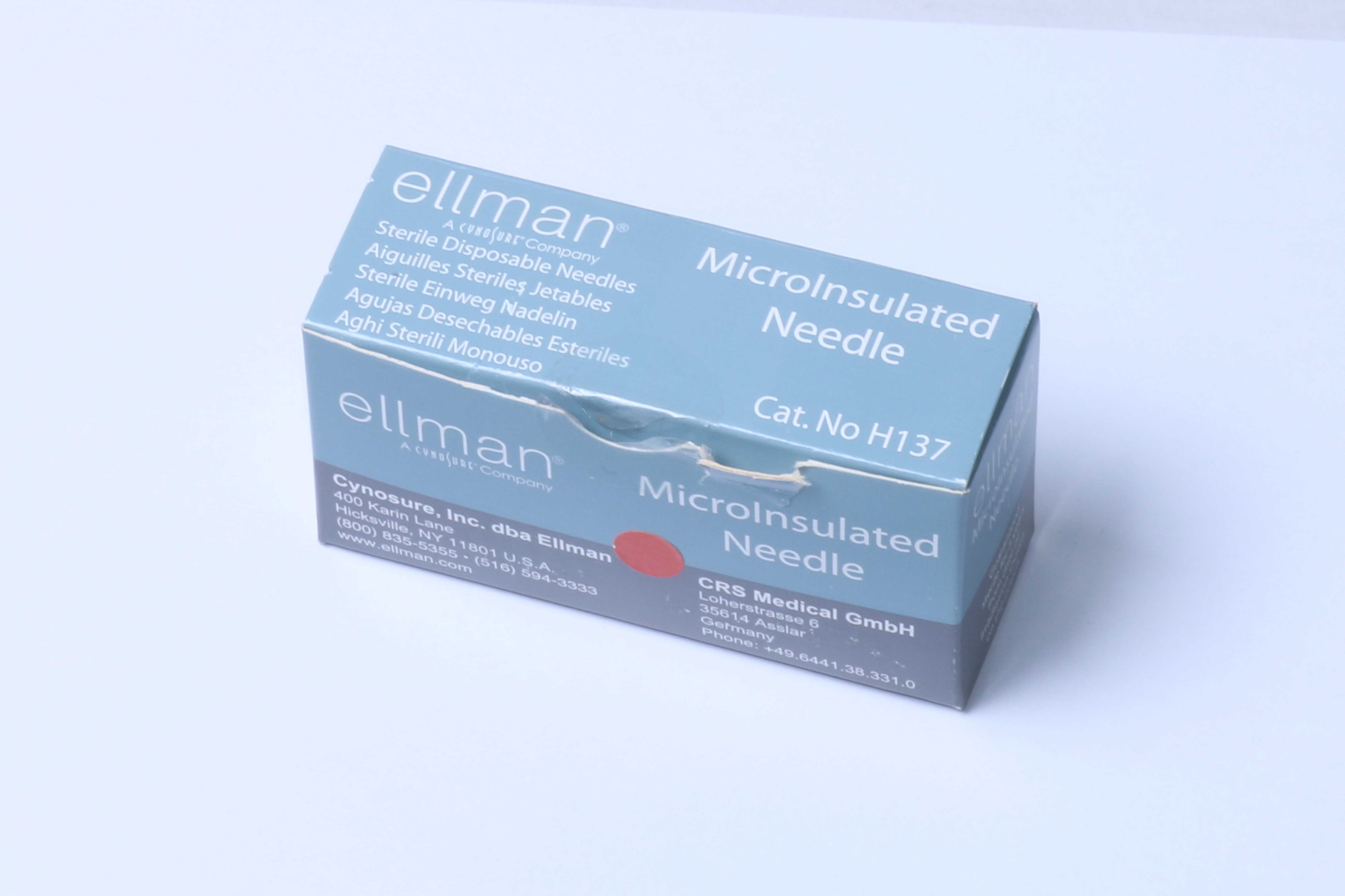 Cynosure Ellman RF Microinsulated Needle H137 OPEN Box of 50 Insulated EXP 2021