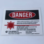 Coherent Laser Room Safety Danger Warning Sign 150W CO2 Helium Neon 10600 nm