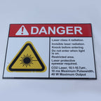 LaserVision Laser Room Safety Danger Warning Sign 40W CO2 10,600 nm 10x14 Inches