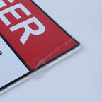 LaserVision Laser Room Safety Danger Warning Sign 40W CO2 10,600 nm 10x14 Inches