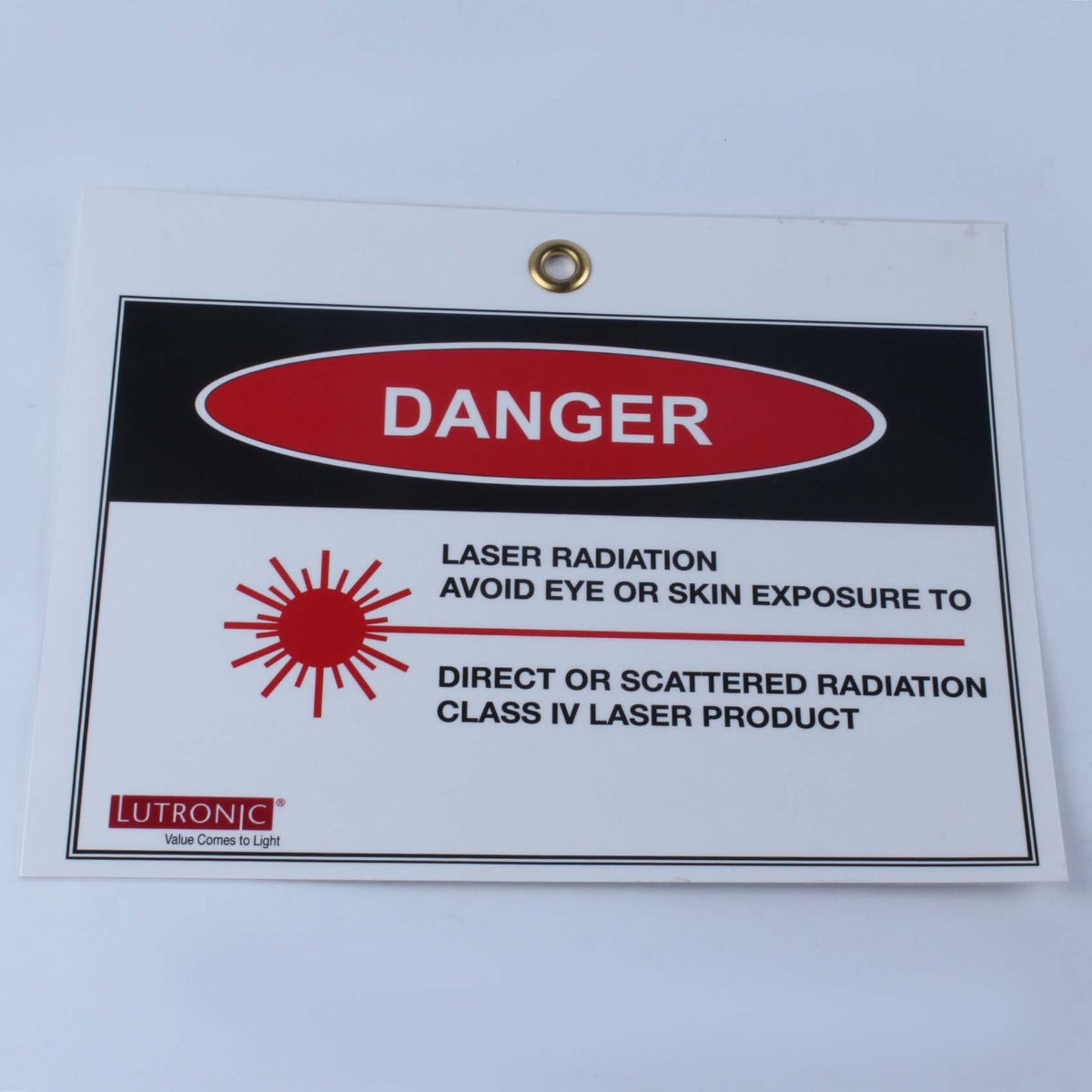 Lutronic Laser Room Safety Danger Warning Sign Class IV 4 Non-specific 8.5 x 11"