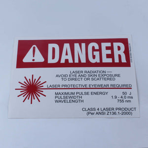 Candela MGL Laser Room Safety Danger Warning Sign Alexandrite 755nm 2157-40-8021