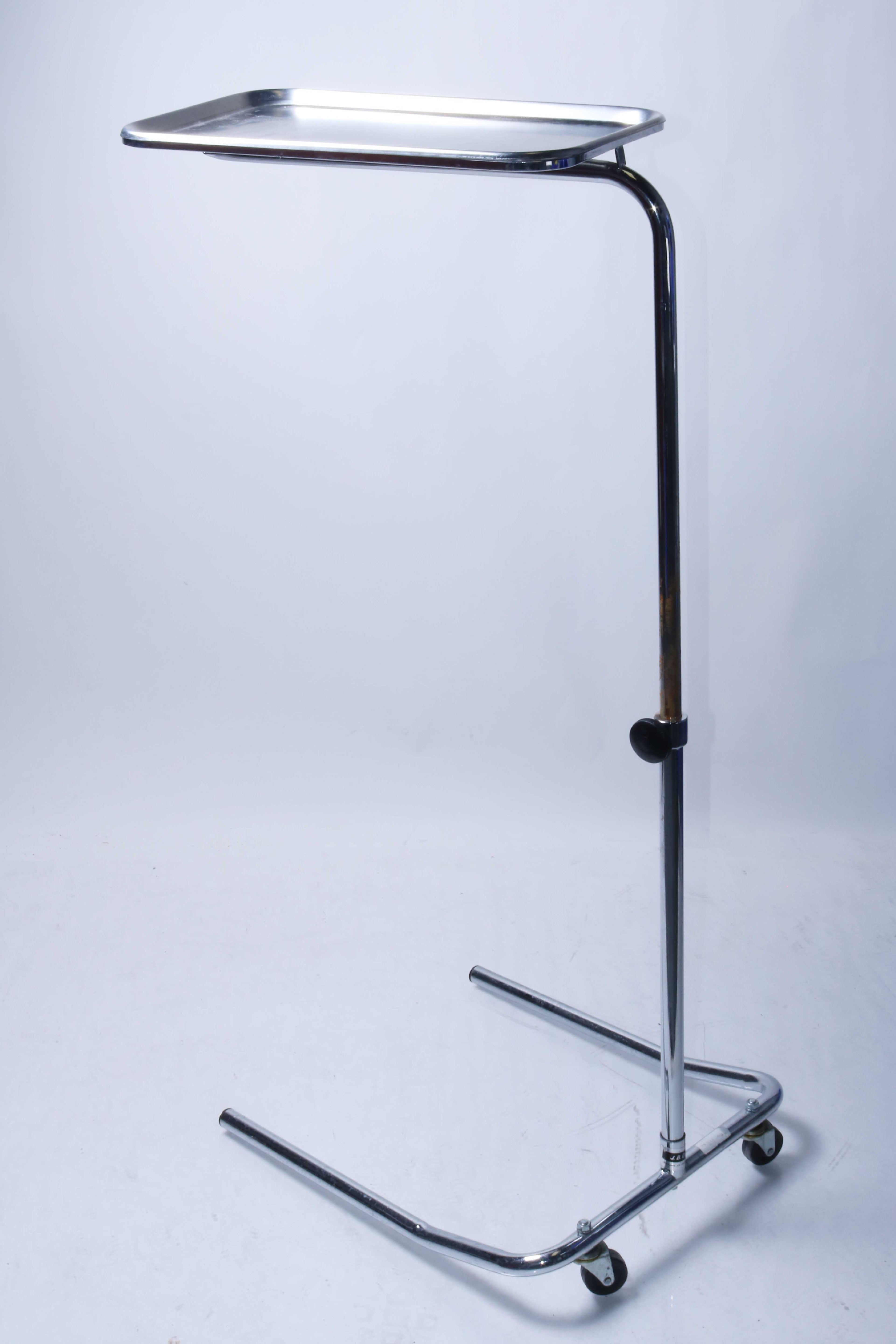 JB Call 11x17" Single Post U-Base Mayo Stand w/ Stainless Steel Instrument Tray