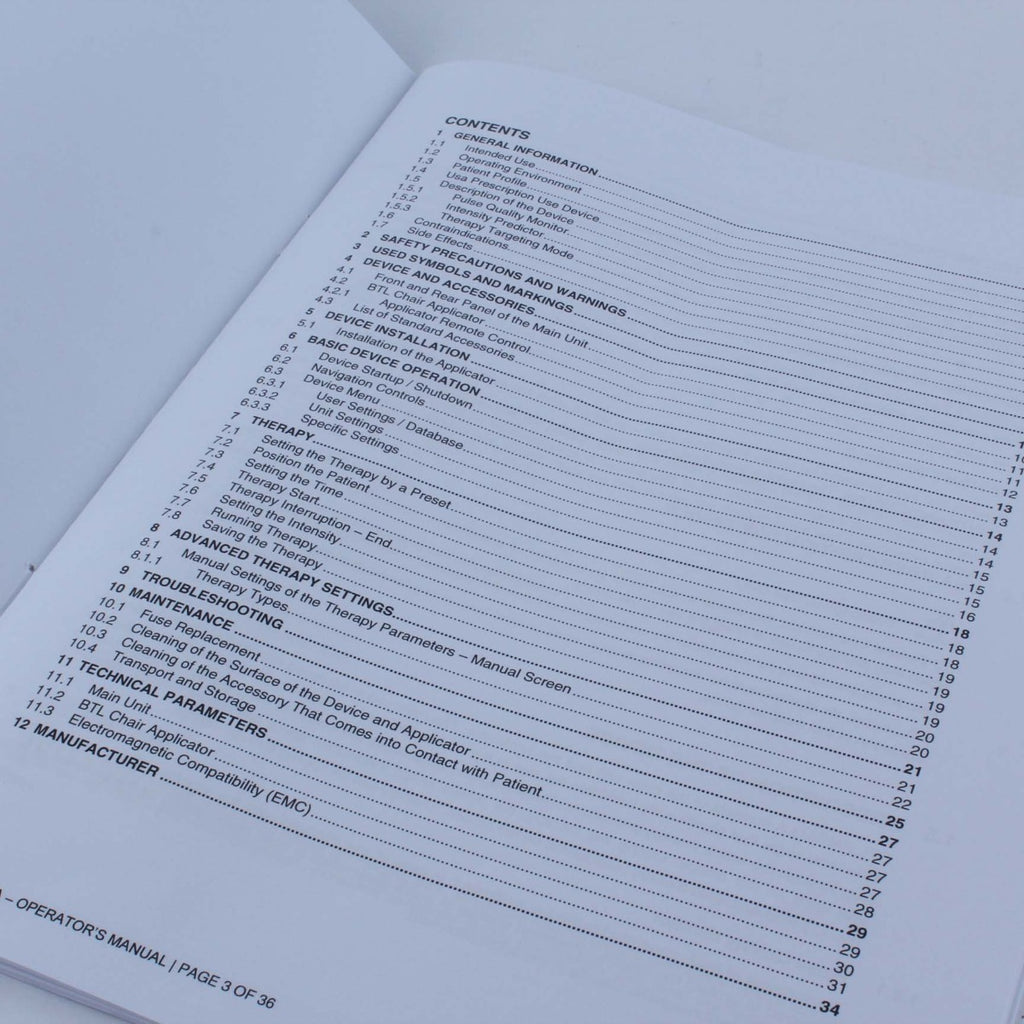2019 BTL Emsella EM Incontinence Chair Original Physical System Operators Manual