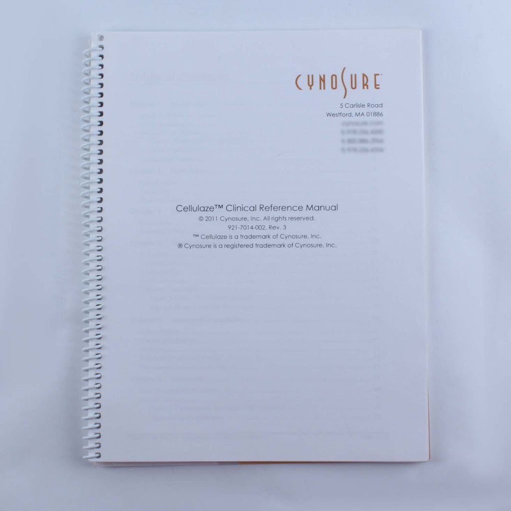 2011 Cynosure Cellulaze Laser Cellulite Reduction Clinical Reference Manual REV3