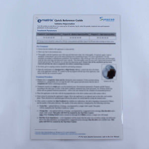 Syneron eMatrix Sublative RF Skin Rejuvenation Treatment Quick Reference Guide