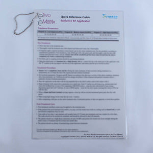 Syneron eTwo & eMatrix Sublative RF Applicator Treatment Quick Reference Guide
