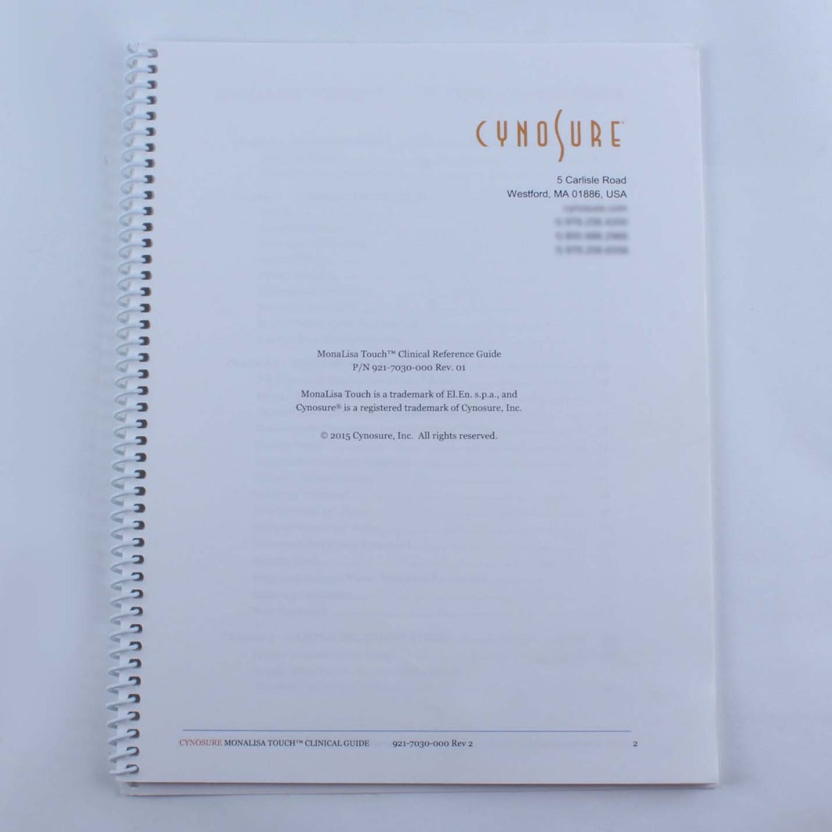 2015 Cynosure SmartXide2 MonaLisa Touch Vaginal Laser Clinical Reference Guide