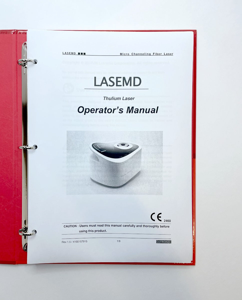 LUTRONIC-LASEMD - Thulium Laser Operator’s Manual Rev. 1.5 / 4100157915